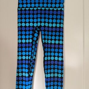 K deer blue dot leggings size medium